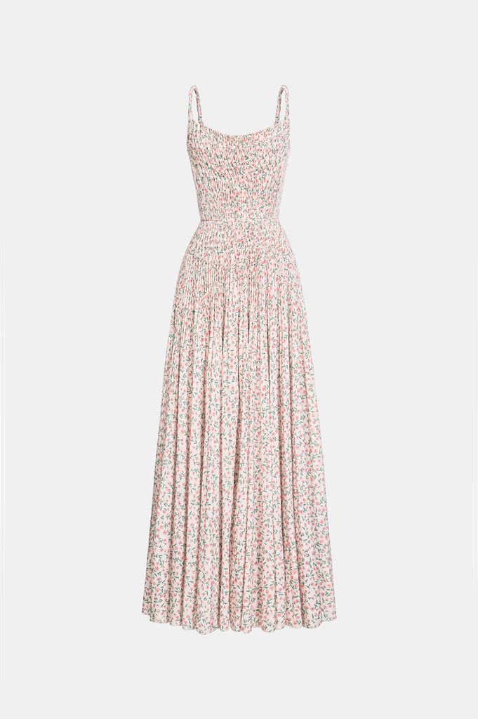 Floral Pleated Midi Dress