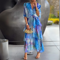 Adrienne | Women's V Neck Wrap Maxi Dress