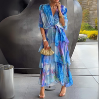 Adrienne | Women's V Neck Wrap Maxi Dress