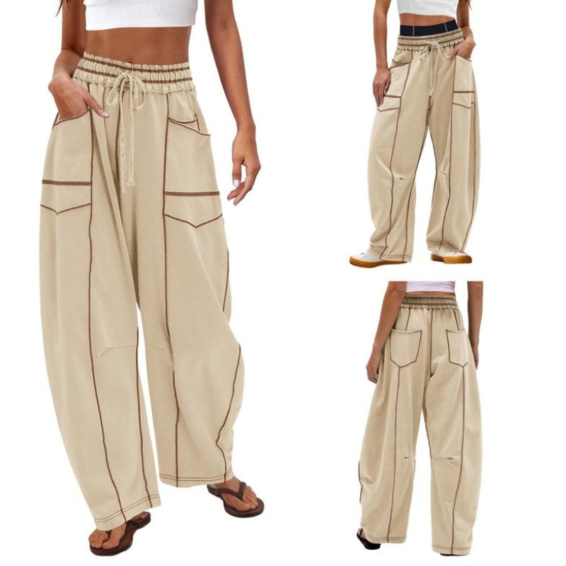 Adrienne | Women's Wide Leg Cargo Pants with Drawstring