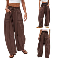 Adrienne | Women's Wide Leg Cargo Pants with Drawstring