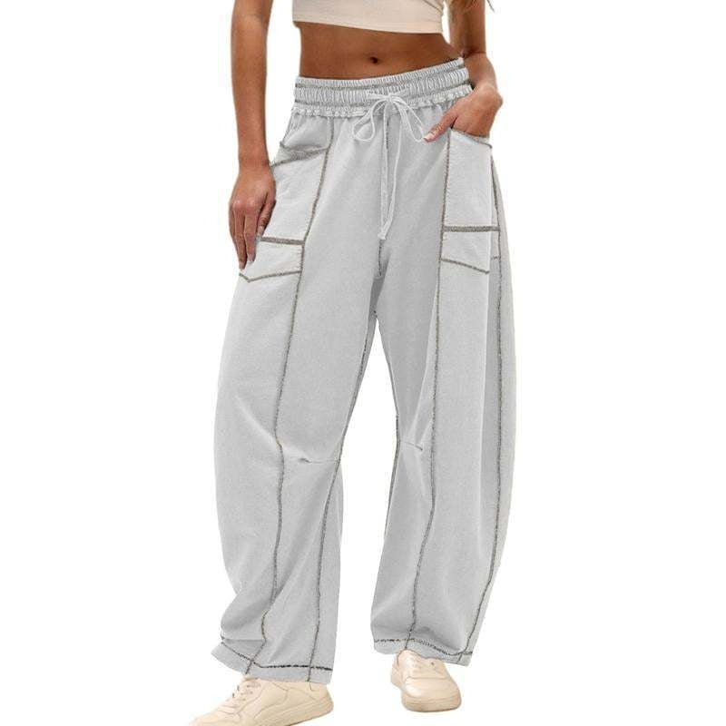 Adrienne | Women's Wide Leg Cargo Pants with Drawstring