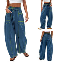 Adrienne | Women's Wide Leg Cargo Pants with Drawstring