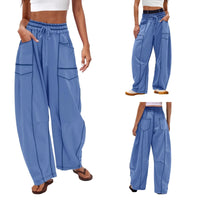 Adrienne | Women's Wide Leg Cargo Pants with Drawstring