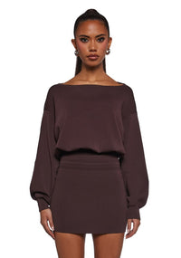 Luxe Rush Mini Dress Brown Medium