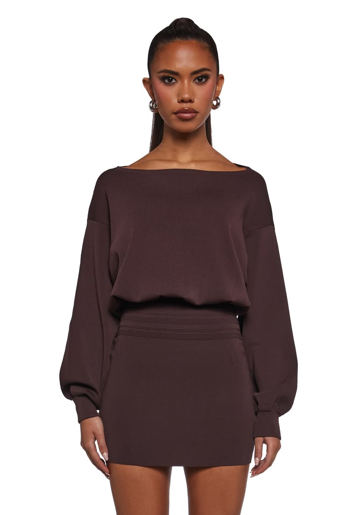 Luxe Rush Mini Dress Brown Medium