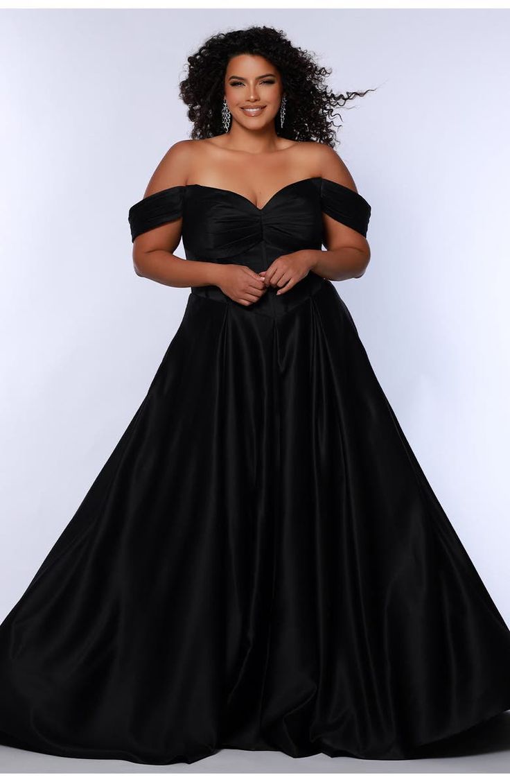 Sweetheart Neckline Off The Shoulder Plus Size A Line Gown (Women)