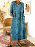 Ysmerie - Blue Printed Dress