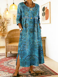 Ysmerie - Blue Printed Dress