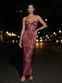 SAVANNAH MAXI DRESS Burgundy front
