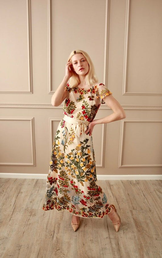 Gown, Embroidery, Timeless Dress