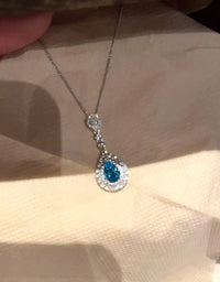 4.6ct Drop-Shaped Aquamarine Diamond Necklace