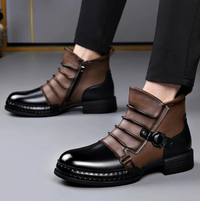 Wesley – Two-Tone Leather Ankle Boots