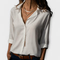 Ainsley | Women's Collared Long Sleeve Button Down Blouse
