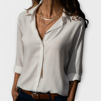 Ainsley | Women's Collared Long Sleeve Button Down Blouse
