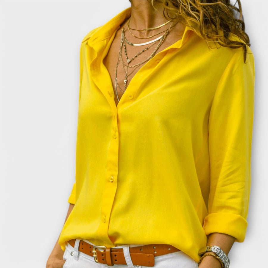 Ainsley | Women's Collared Long Sleeve Button Down Blouse