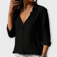 Ainsley | Women's Collared Long Sleeve Button Down Blouse