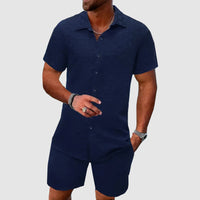 Aldous | Men's Short Sleeve Button Down Shirt & Shorts Set
