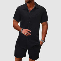 Aldous | Men's Short Sleeve Button Down Shirt & Shorts Set