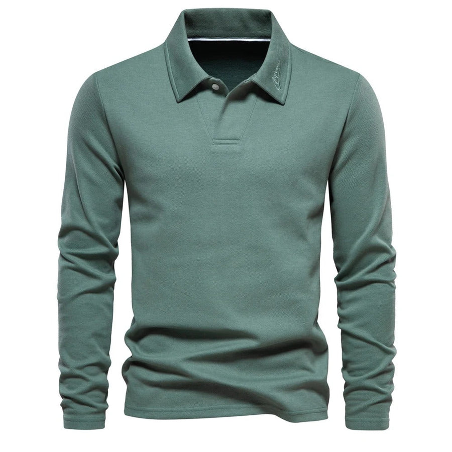 Aldwin | Men's Long Sleeve Collared Polo Shirt