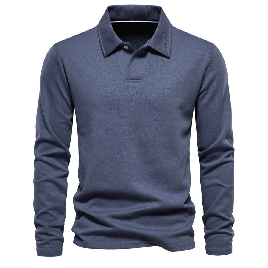 Aldwin | Men's Long Sleeve Collared Polo Shirt