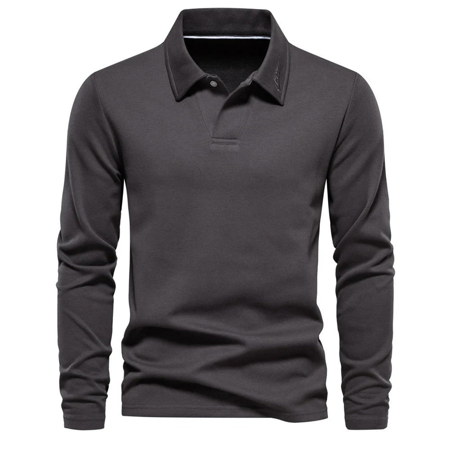 Aldwin | Men's Long Sleeve Collared Polo Shirt