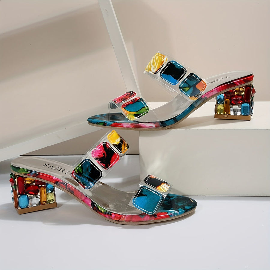 Althea | Women's Gemstone Block Heel Sandals