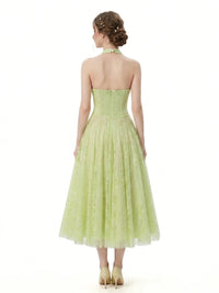 Amalia Halter Corset Maxi Dress for Weddings