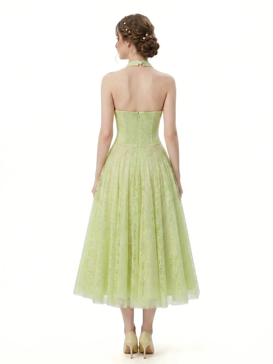 Amalia Halter Corset Maxi Dress for Weddings