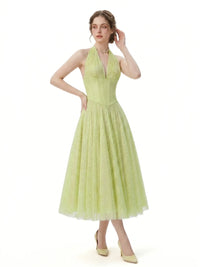 Amalia Halter Corset Maxi Dress for Weddings