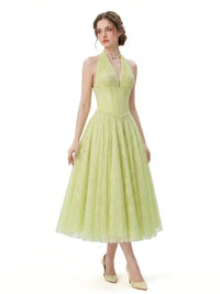 Amalia Halter Corset Maxi Dress for Weddings