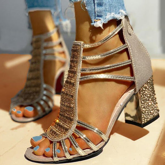 Amara | Women's Embellished Block Heel Sandals