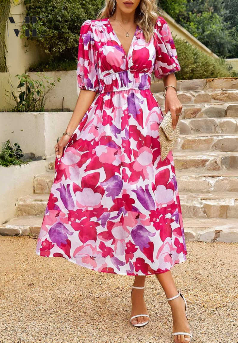 Amelia Floral Midi Dress