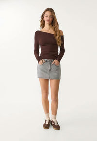Carly Denim Mini Skort