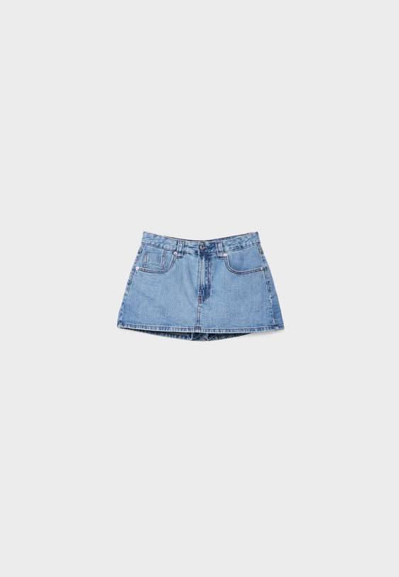 Carly Denim Mini Skort