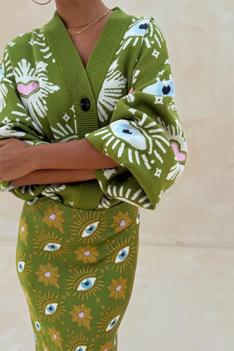 Celeste Eye Motif Knit Set