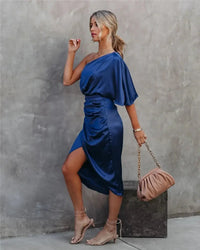 Elara Draped Midi Dress
