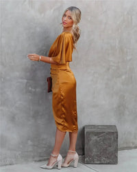 Elara Draped Midi Dress