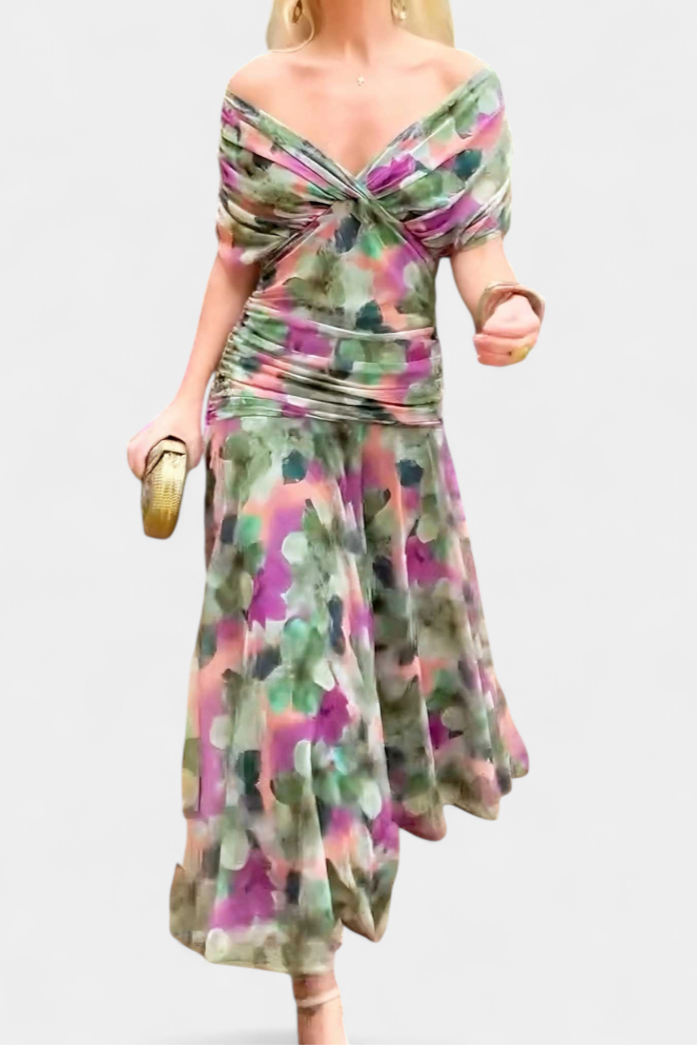 Evangeline Ruched Maxi Dress