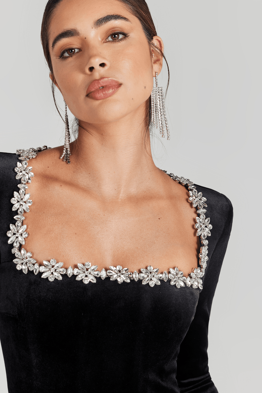 Evelyn Crystal Square Jumpsuit