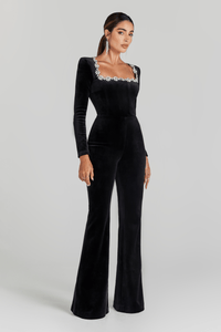 Evelyn Crystal Square Jumpsuit