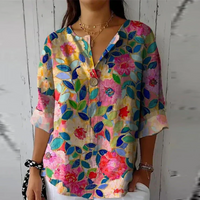 Finley Floral 3/4 Top
