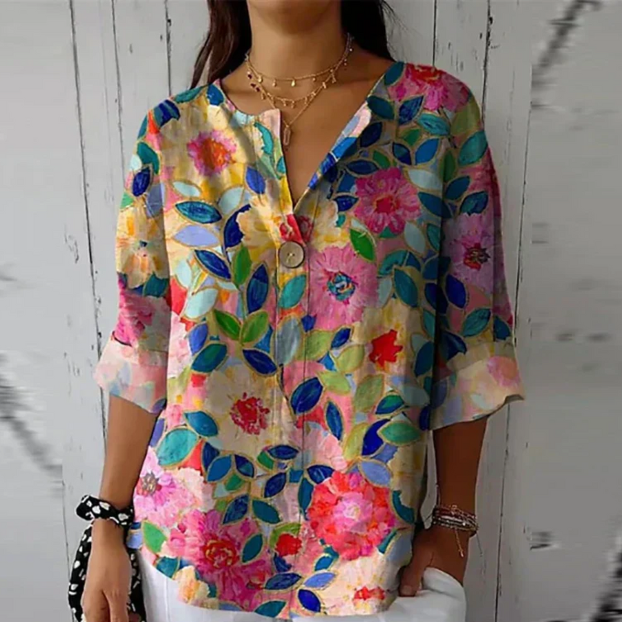 Finley Floral 3/4 Top