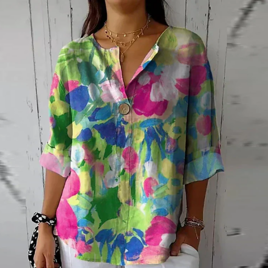 Finley Floral 3/4 Top