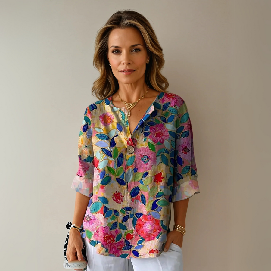 Finley Floral 3/4 Top
