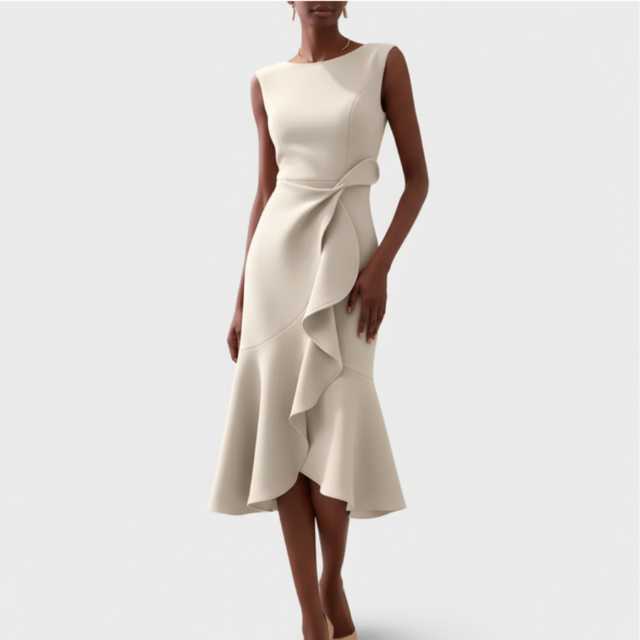 Iris Ruffle Midi Dress