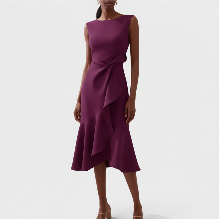 Iris Ruffle Midi Dress