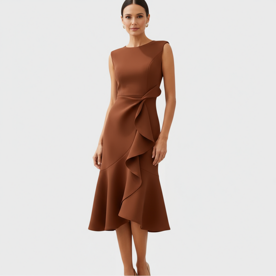 Iris Ruffle Midi Dress