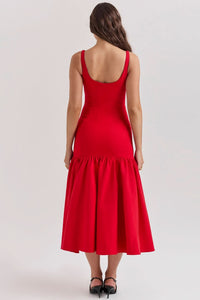 Isabella Ruffle Midi Dress