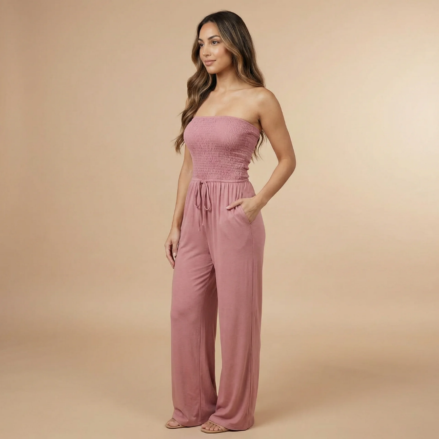 Maya Smocked Maxi Jumpsuit
